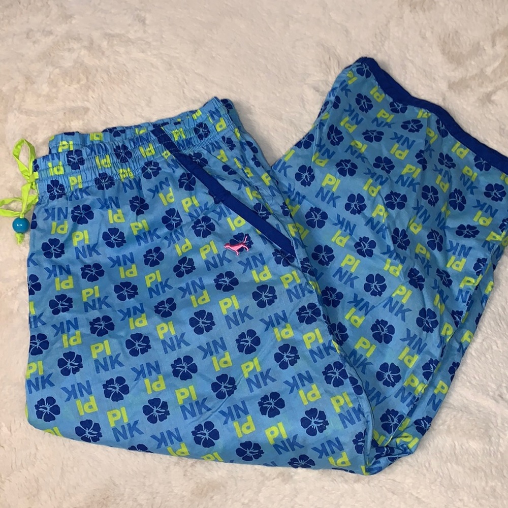 XS Victoria’s Secret PINK VINTAGE 100% cotton tropical print pajama Capri pants
